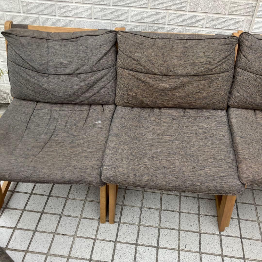 ② 北欧レトロ ミキモク 雅 木製フレーム アームレスチェア 一人掛けソファー