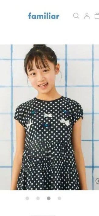 familia ドット柄 フレンチスリーブワンピース 160