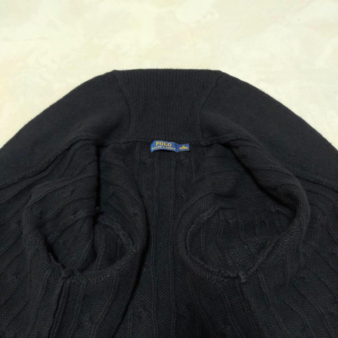 美品　ポロラルフローレン　ショールカラー　ケーブルニットカーディガン　胡桃釦
