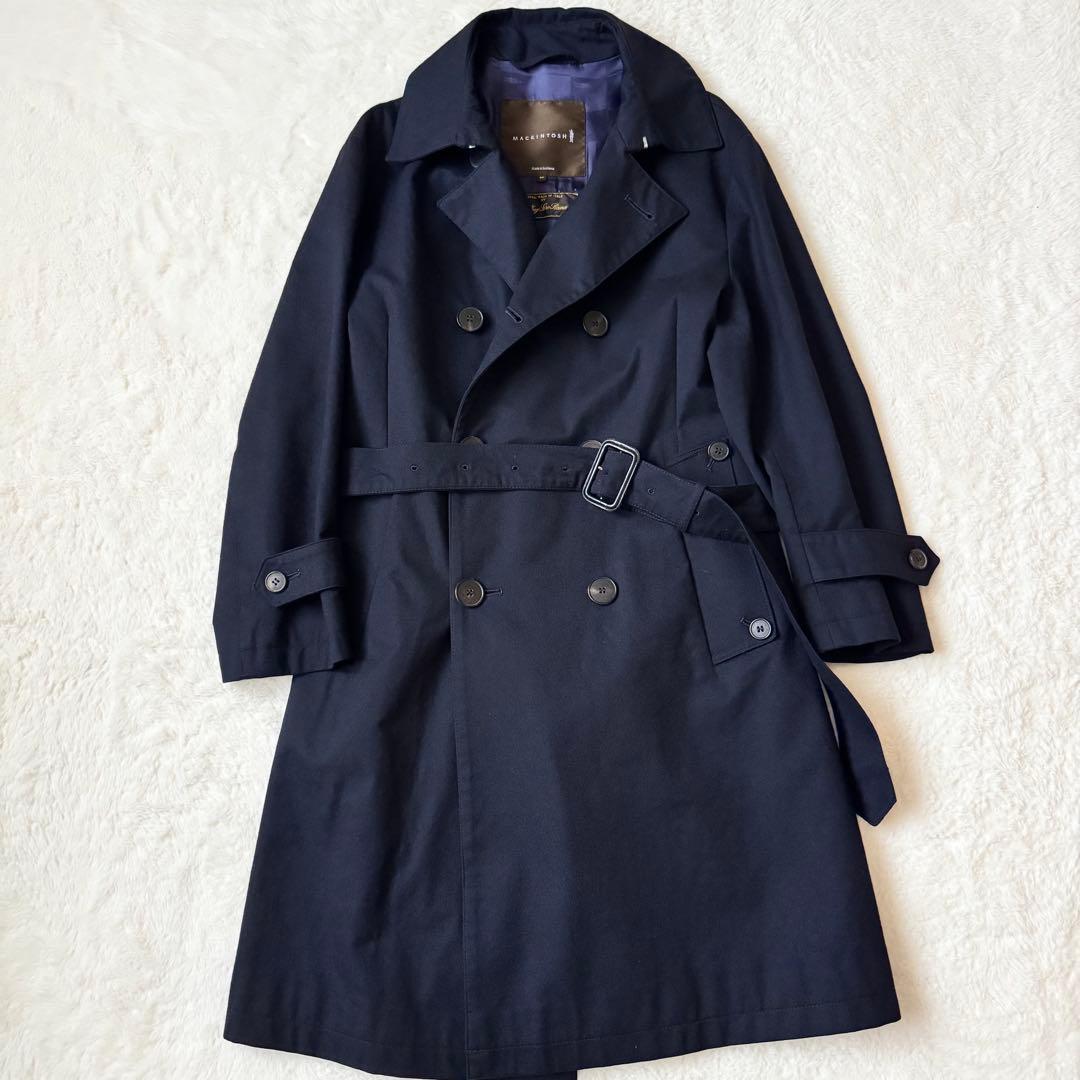 美品　MACKINTOSH ロロピアーナ 最高級ウール トレンチコート 紺　40