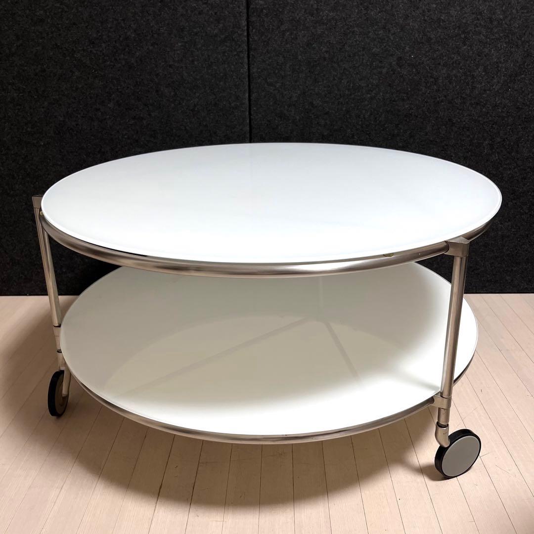 イケア　STRIND ストリンド　ガラステーブル　円形テーブル　ローテーブル