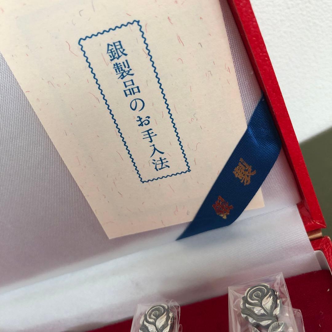 未使用　銀製　スプーン5客セット　純銀　シルバー　バラ　薔薇　SILVERローズ