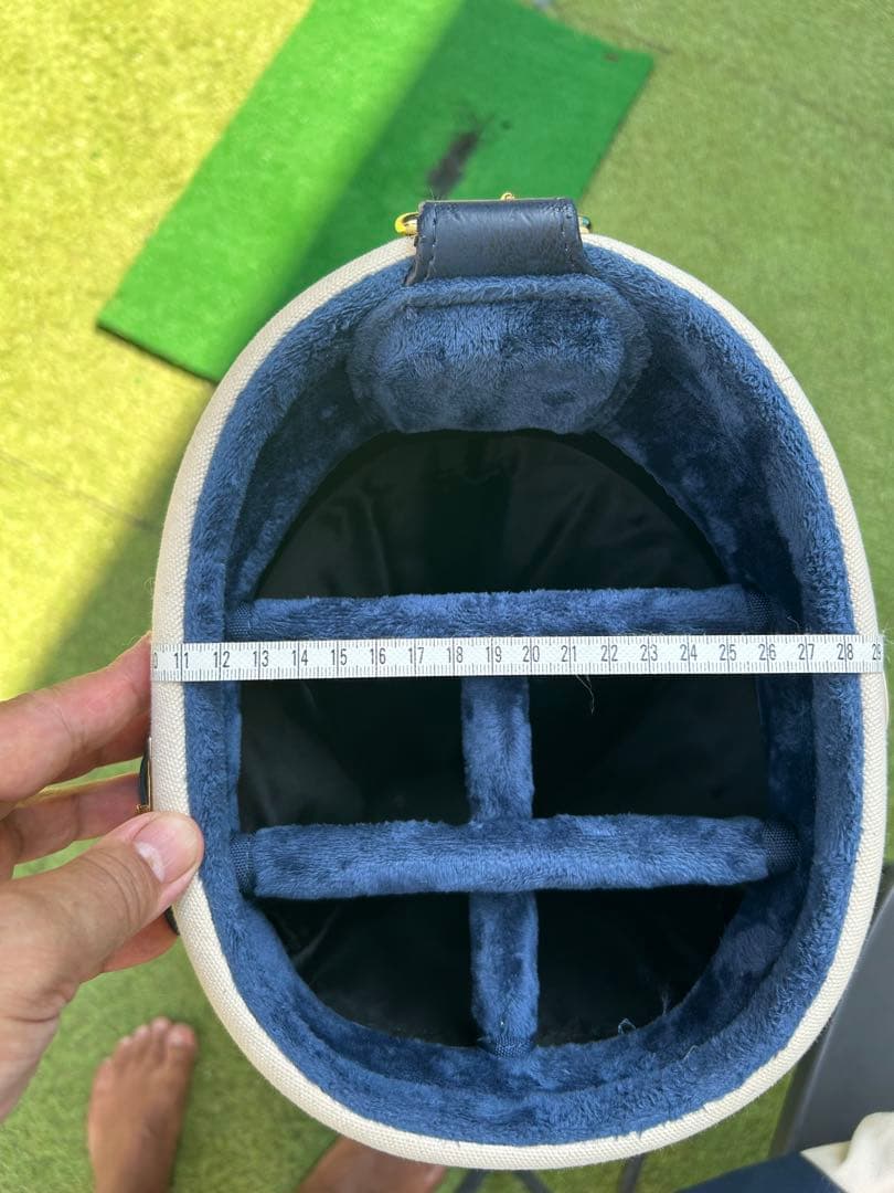 MUTA MARINE GOLF ボーダー柄 帆布製 ホワイト×ネイビー