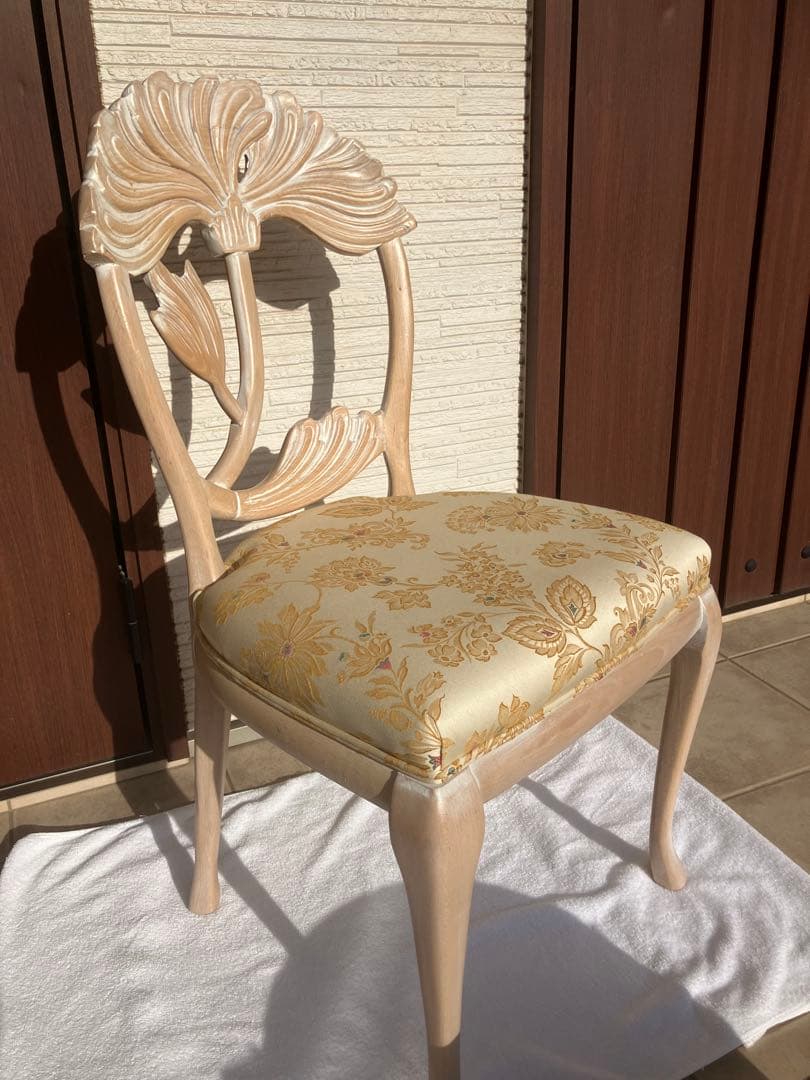 ◉アンティーク調 猫脚 彫刻 ◉ダイニングチェア 木製 1脚