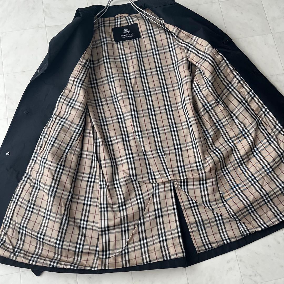 美品✨バーバリーブラックレーベル トレンチコート ベルト ノバチェック 黒 M