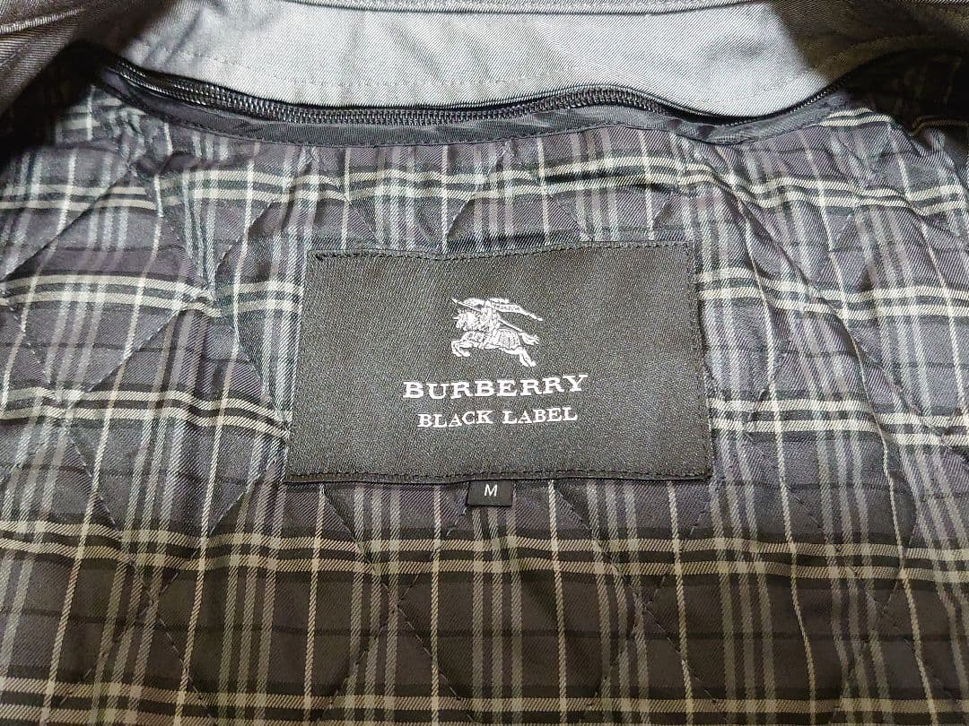 美品 バーバリーブラックレーベル トレンチコート　ライナー付き コットン M