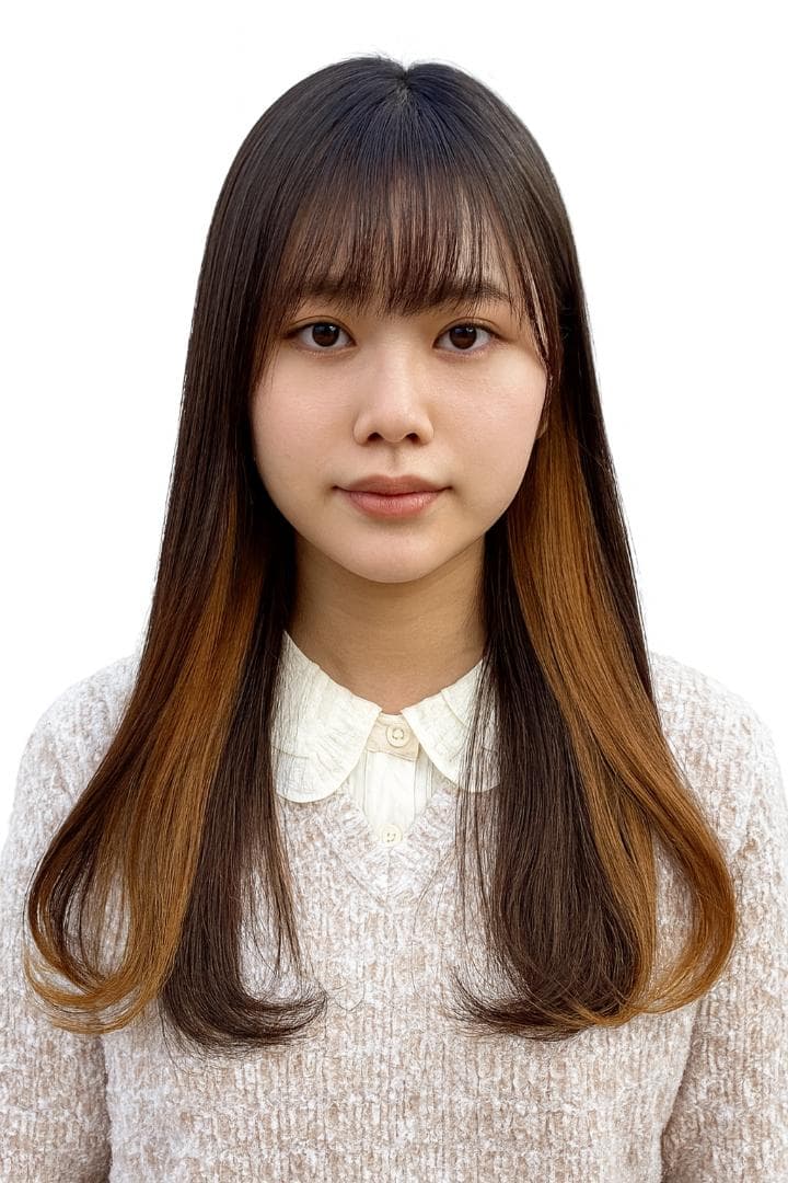 新品　人毛　夏に嬉しい　インナーカラー　ブラウン　スーパーロング　Mサイズ