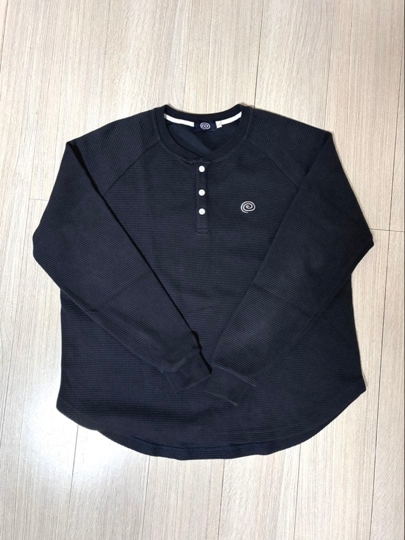 SOL soonerorlater 黒 ヘンリーネック 長袖カットソー Lサイズ