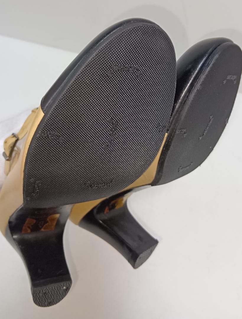 【リペア済】シャネル 23.5cm パンプス ココマーク バイカラー ストラップ