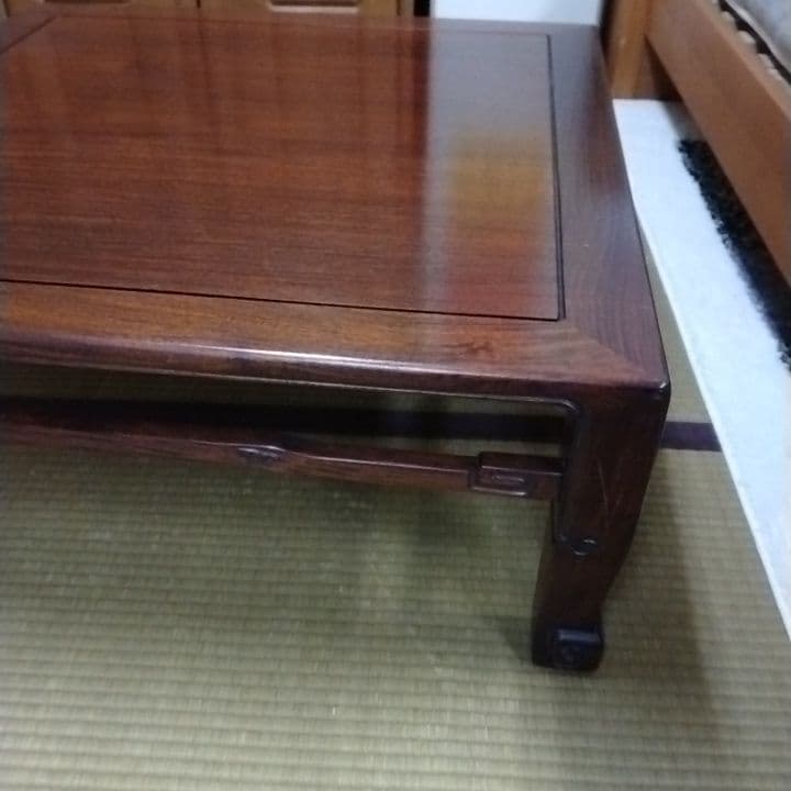 木製 正方形 座卓 唐木 花梨 ダークブラウン ちゃぶ台 スクエア