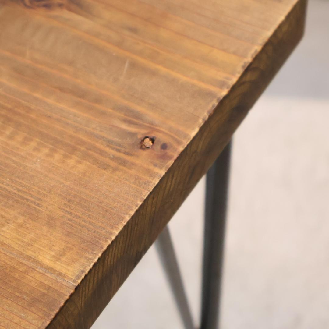 インダストリアル デスク 杉無垢材 カフェテーブル サイドテーブル 飾り棚