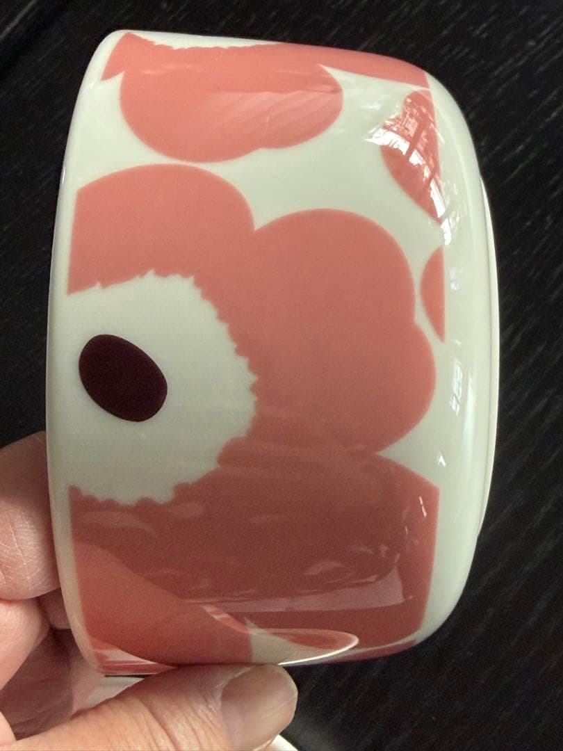 マリメッコ　ウニッコ　ピンクxブラウン　500mlボウル・13.5cm・ラテマグ