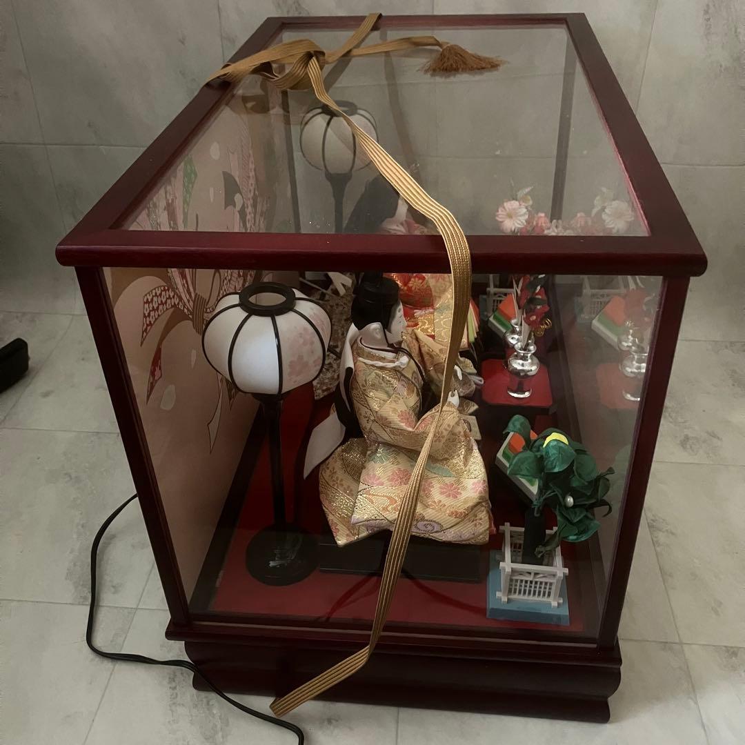 【美品】　雛人形 ひな人形 ひな祭り ガラスケース入り お雛様