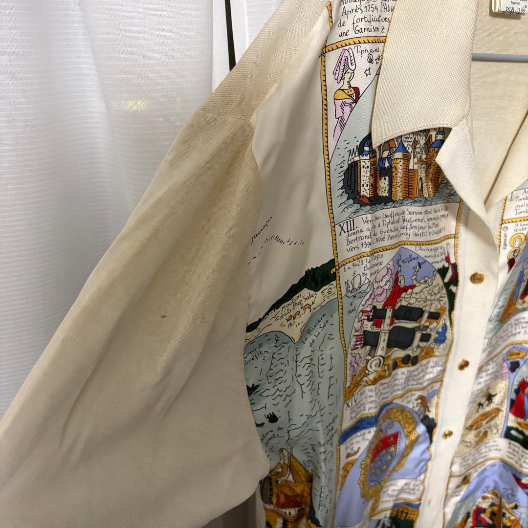 ド*ロ様 エルメス　シルクニットシャツ　HERMES 半袖　42
