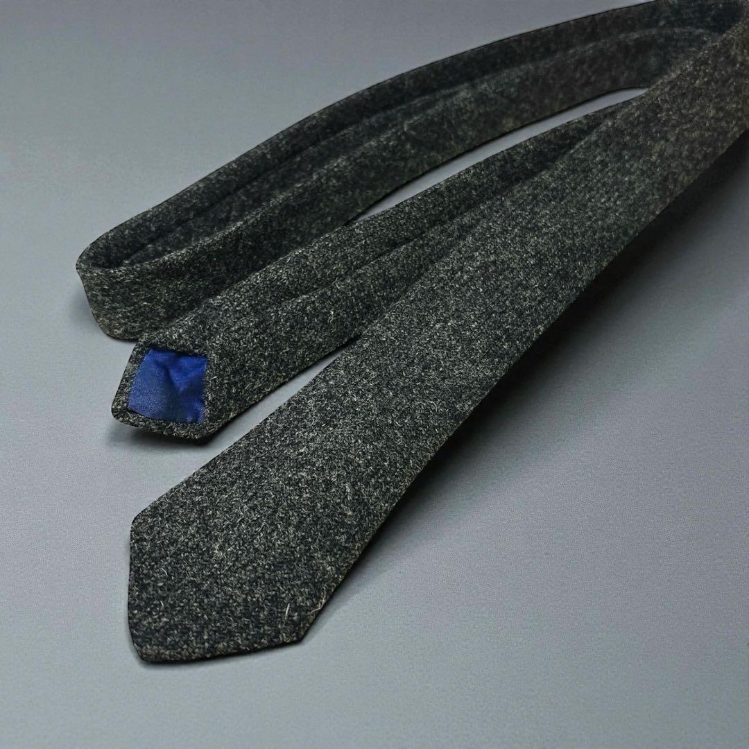 コムデギャルソンオム 80s ウール ナロータイ チャコールグレー ソリッド