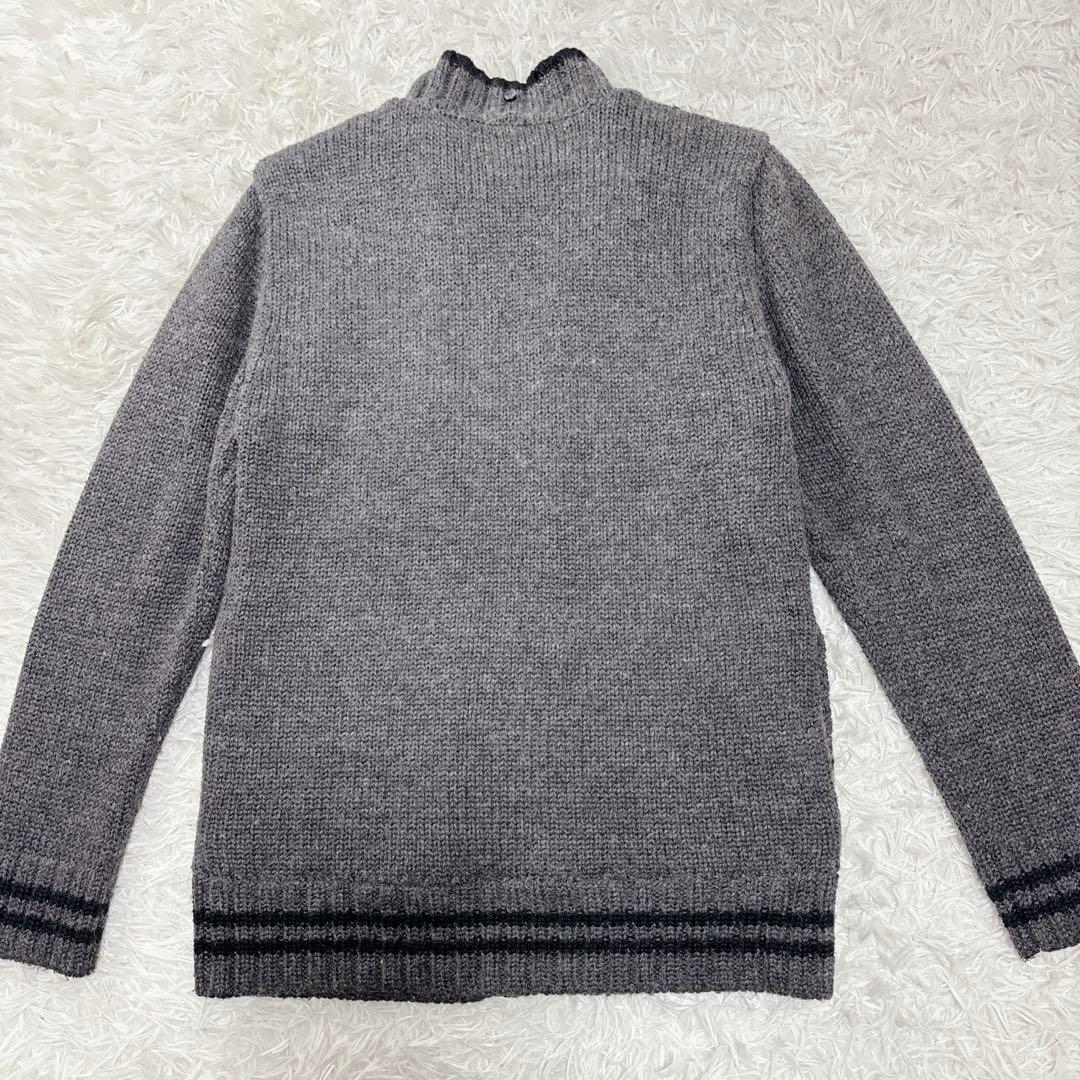 【美品】BURBERRY BLACK LABEL ニットブルゾン　グレー　L
