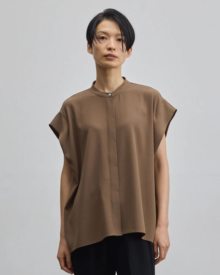 今期完売 超美品SOEJU オーバーサイズタックスリーブシャツ　MサイズBR