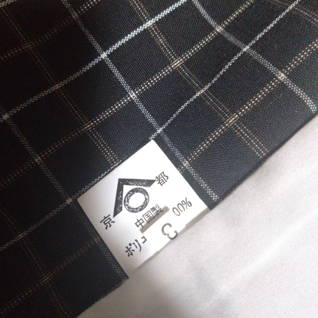 三歳★美品★モダン★チェック被布＆黒ストライプ着物＆雪駄18