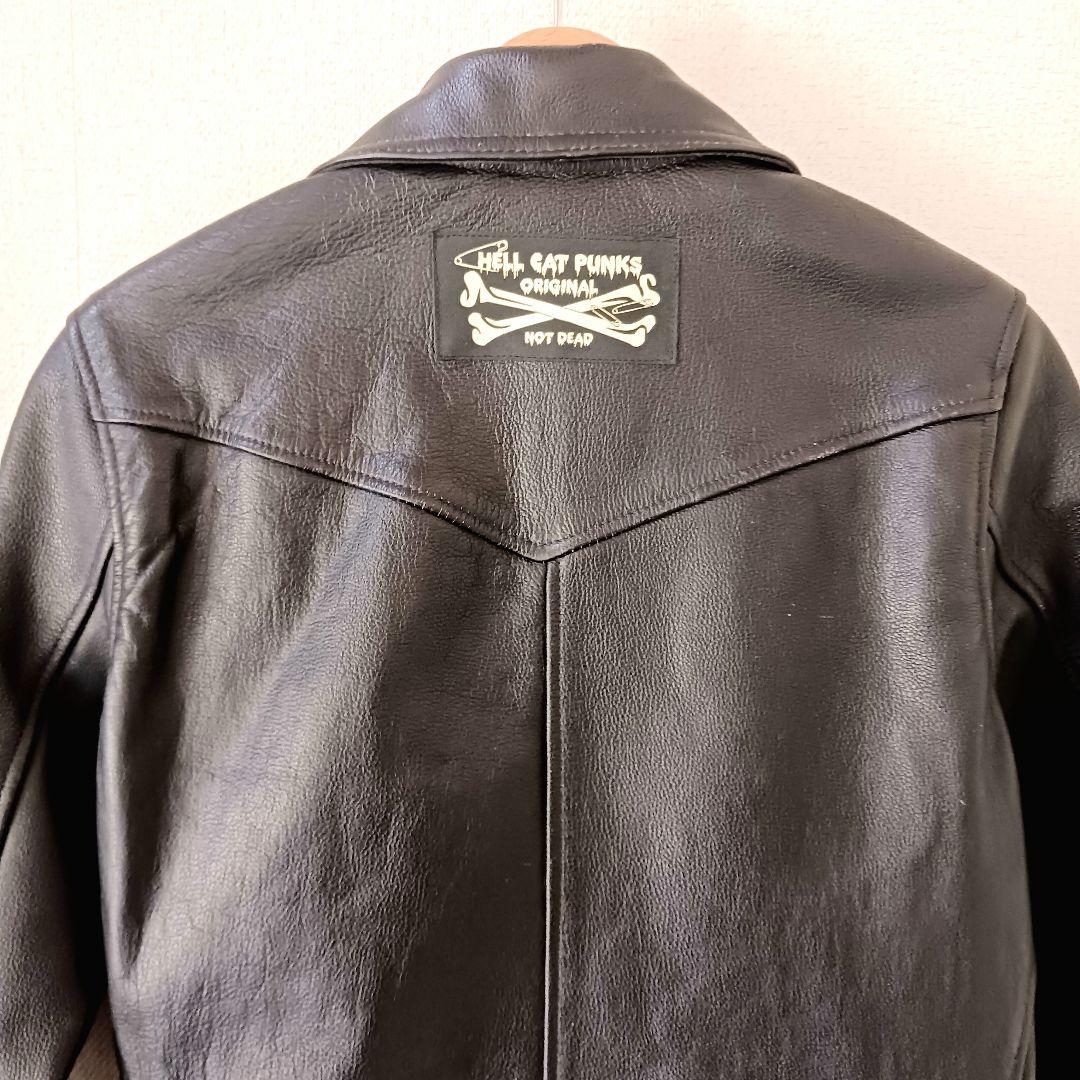 HELL CAT PUNKS ダブルライダースジャケット　牛革　ブラック　y2k