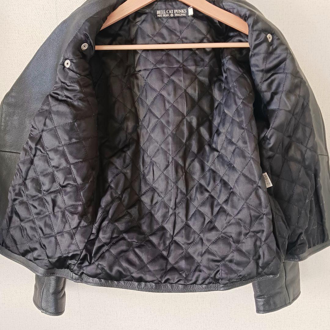 HELL CAT PUNKS ダブルライダースジャケット　牛革　ブラック　y2k
