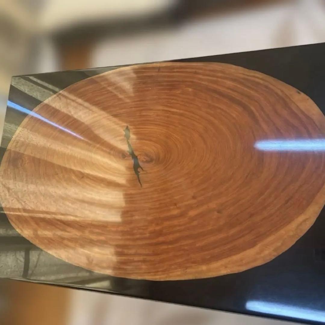 【送料込】カリモク製　輪切り ブビンガ天板 座卓 ローテーブル