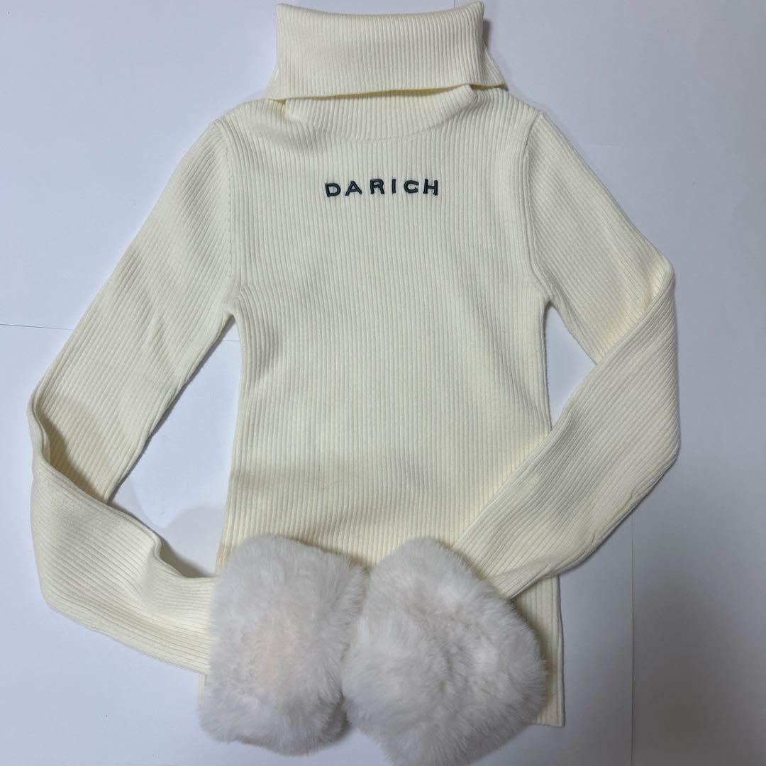 ダーリッチ darich スムースファーリブニットトップス アイボリーIVO