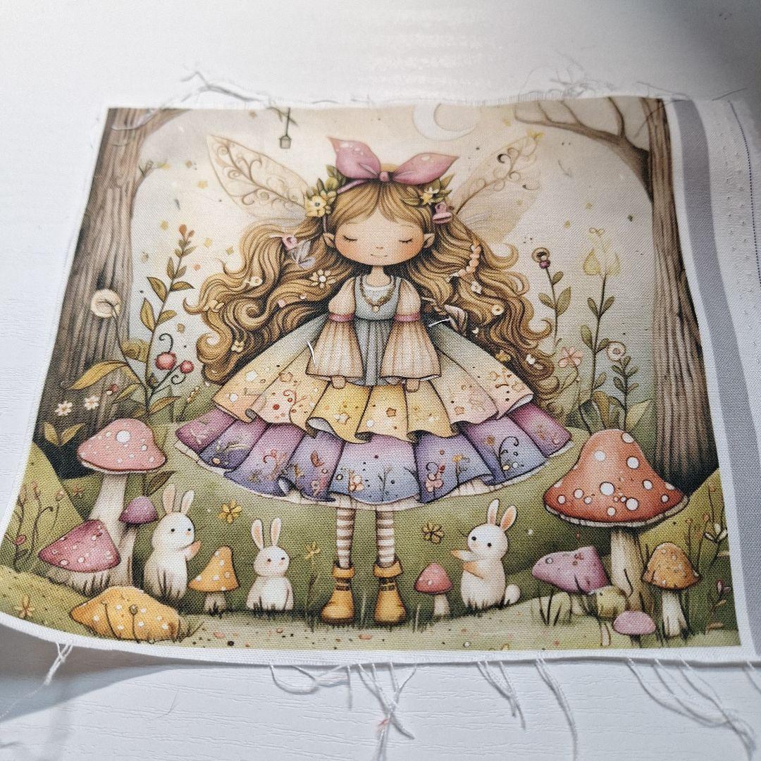 女の子パネル生地　ハンドメイド　両面パネルミニバック