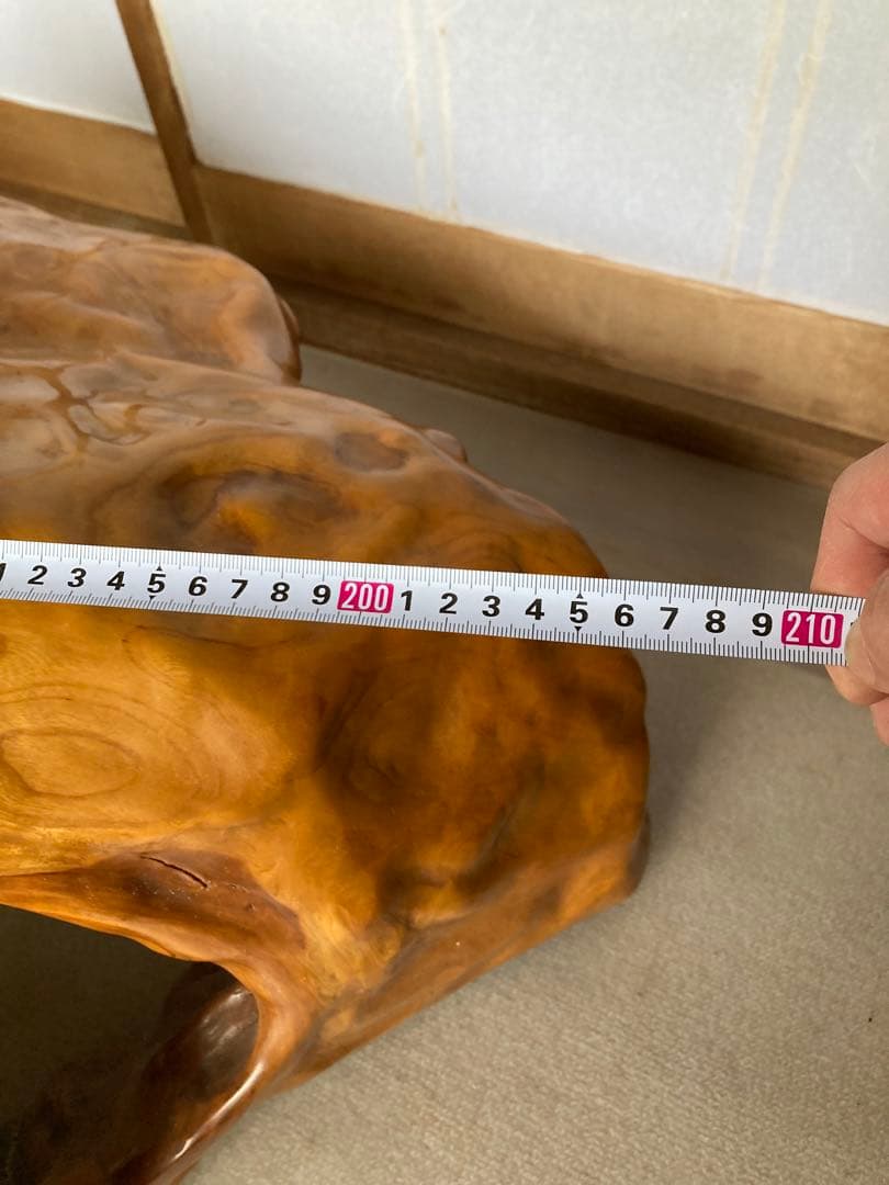 【希少・特大】けやき一枚板テーブル ガラス天板付き 無垢 天然木 座卓