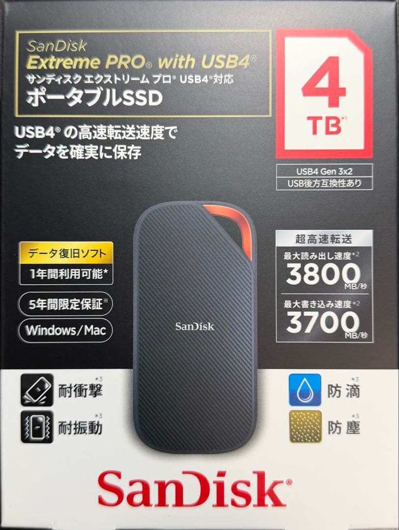 外付けハードディスク・ドライブ SanDisk SDSSDE82-4T00-J25