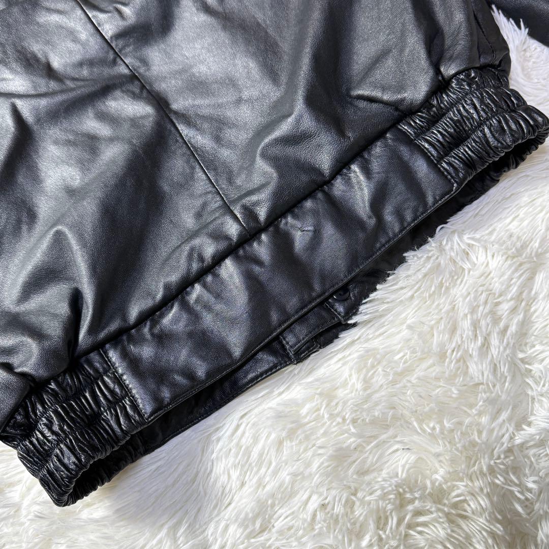 【美品】90s A-2 ラムレザー フライトジャケット M 短丈 ブラック