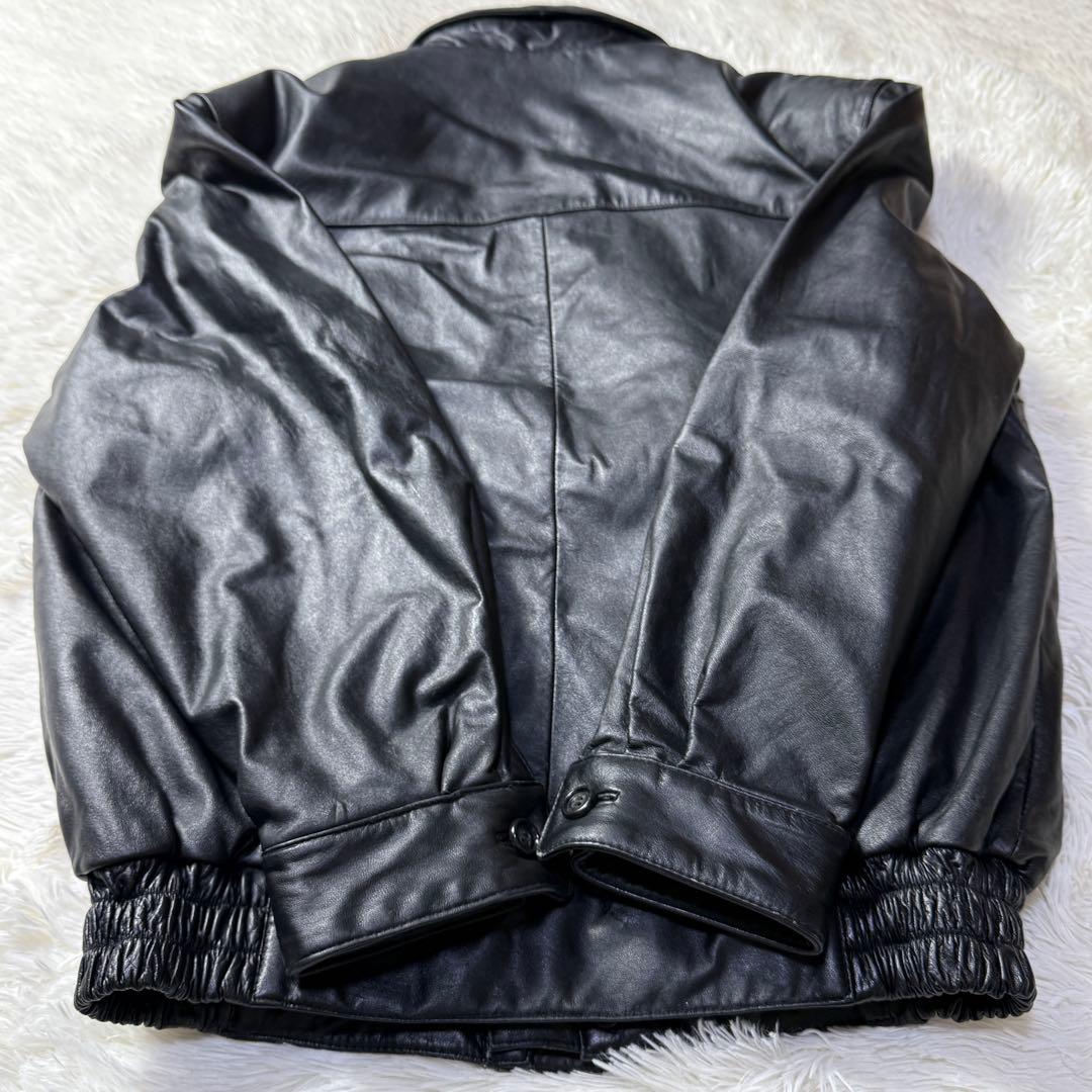 【美品】90s A-2 ラムレザー フライトジャケット M 短丈 ブラック