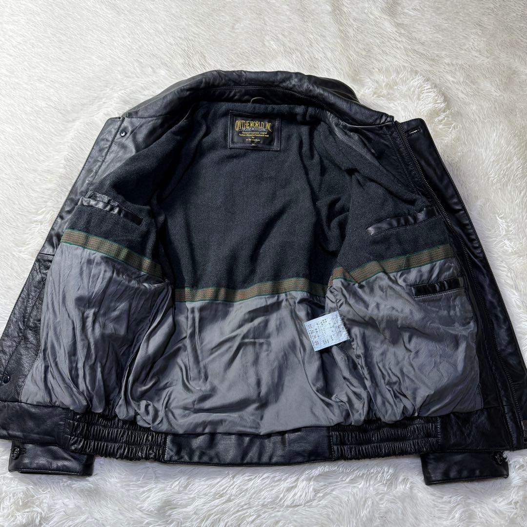 【美品】90s A-2 ラムレザー フライトジャケット M 短丈 ブラック