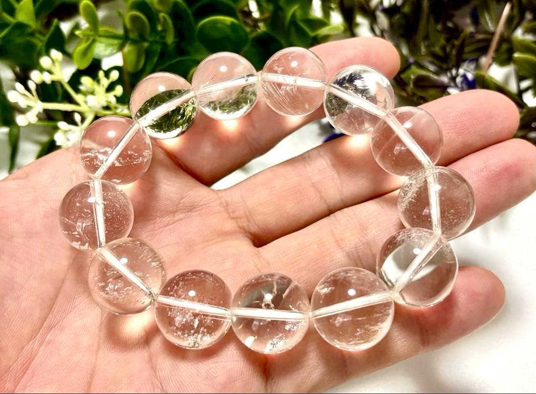 究極品質　秘蔵放出　ヒマラヤ幻の聖山　カイラス水晶の手磨き幻珠ブレス　17㎜