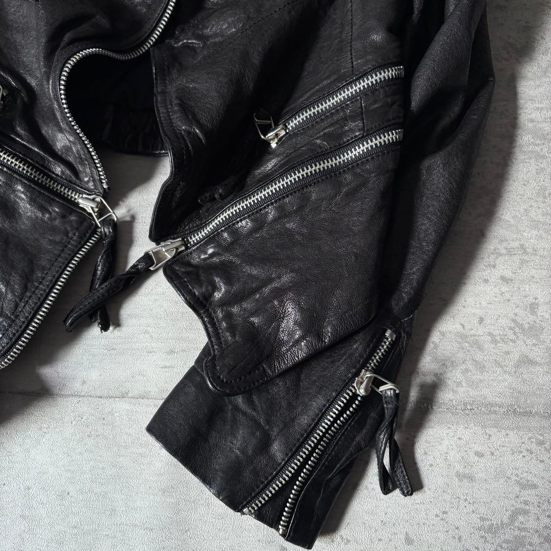 ジャケット・アウター 2000's draped leather jacket gimmick y2k