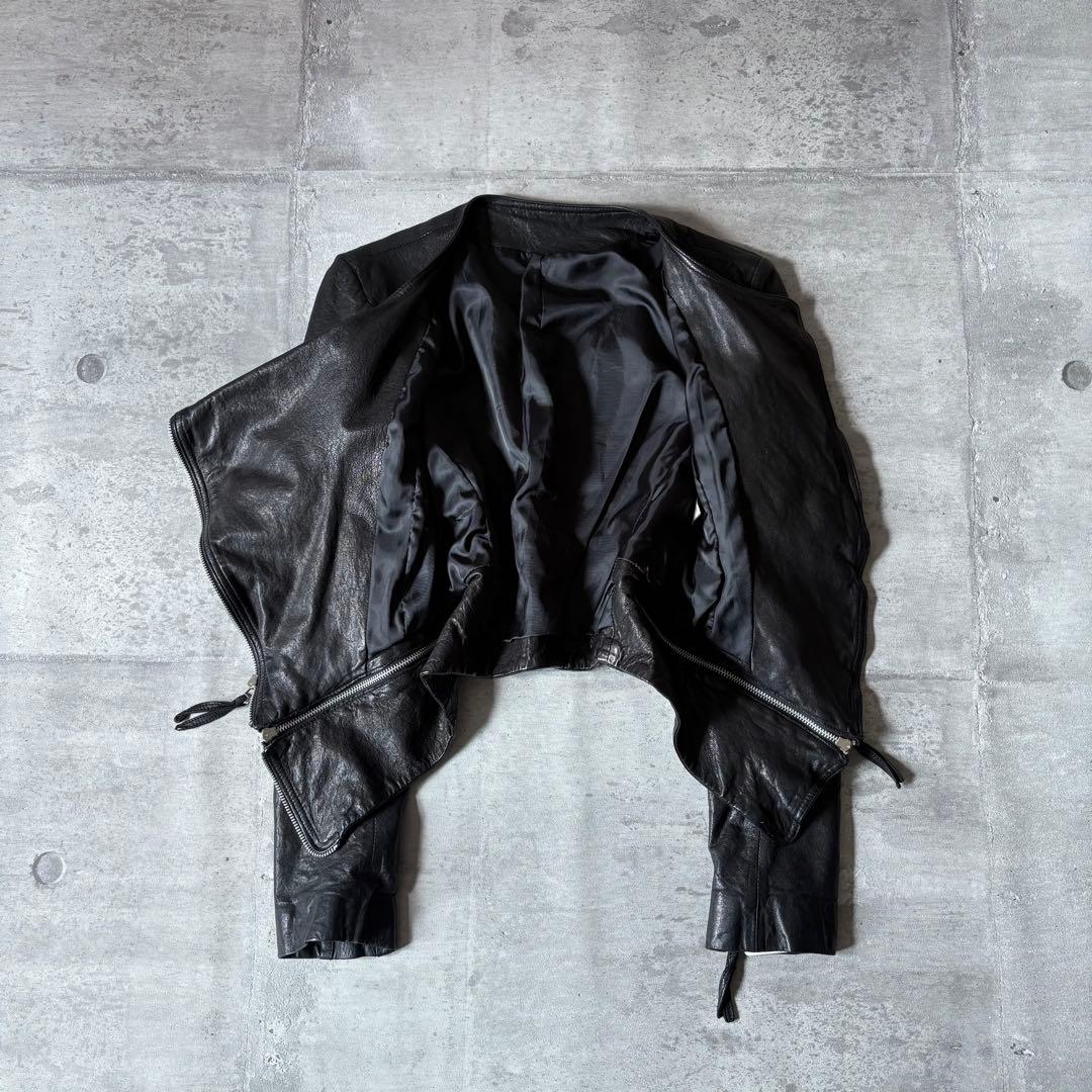 ジャケット・アウター 2000's draped leather jacket gimmick y2k