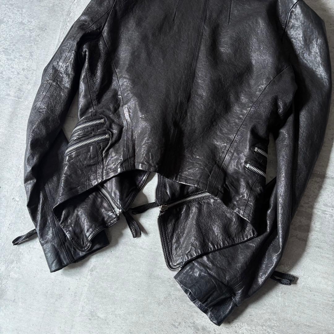 ジャケット・アウター 2000's draped leather jacket gimmick y2k