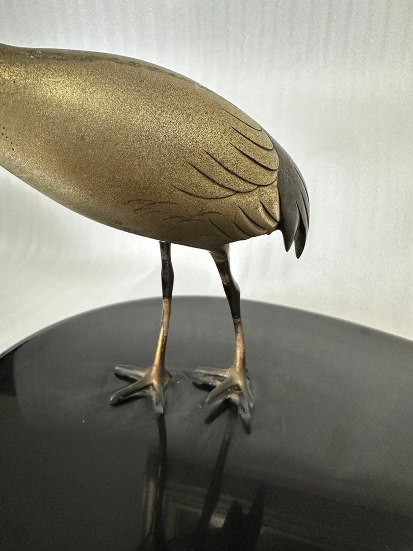 作家物 鶴　2羽 オブジェ　インテリア 高さ約29cm 銅製？