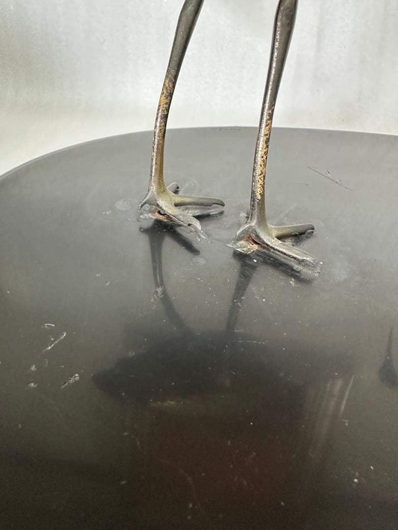 作家物 鶴　2羽 オブジェ　インテリア 高さ約29cm 銅製？