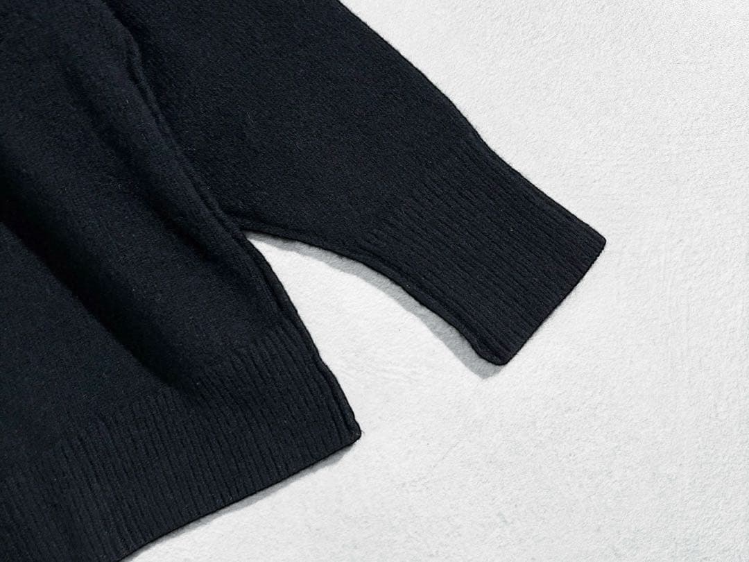 AP STUDIO ウールカシミヤVネックニット ブラック フリーサイズ 上質
