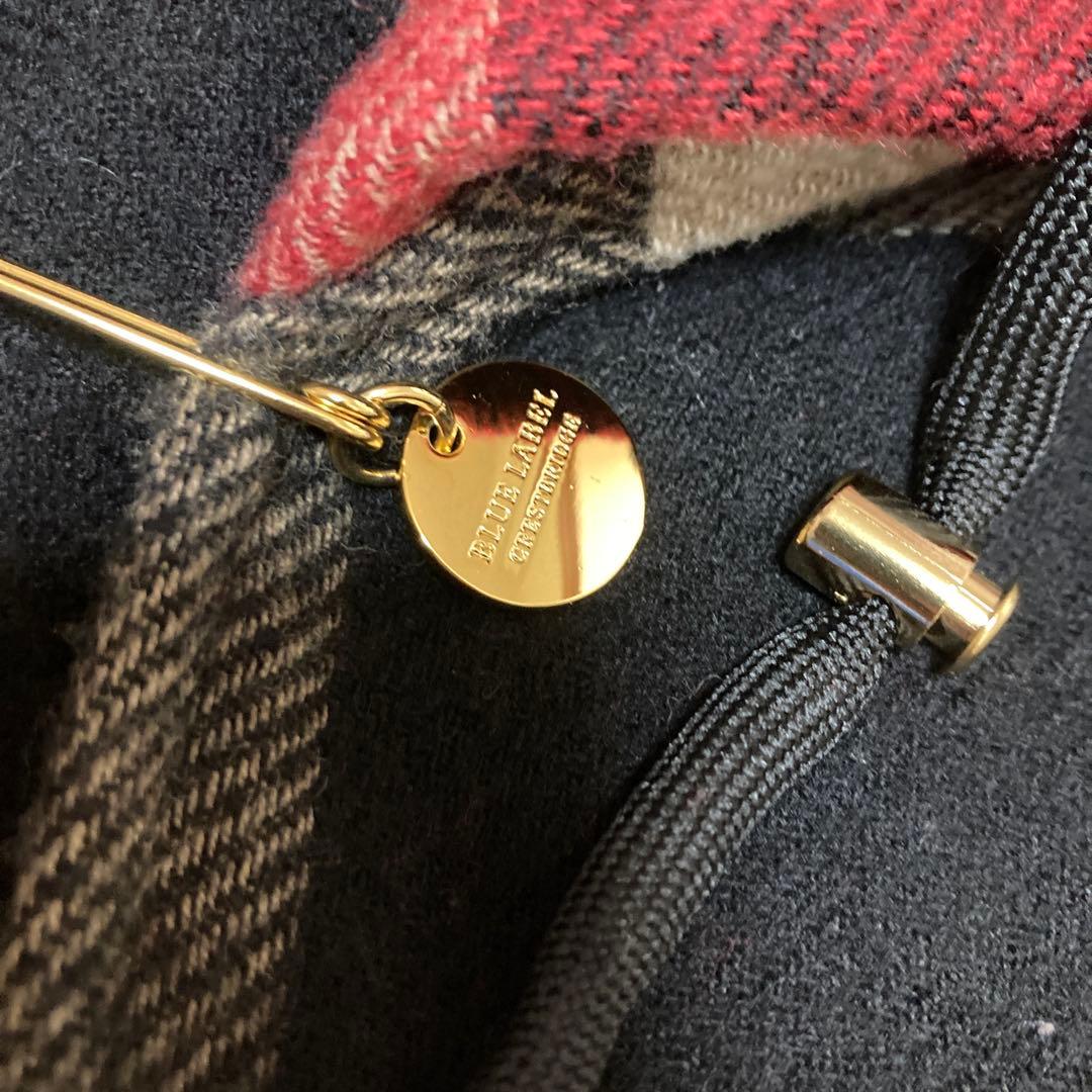 ブルーレーベルクレストブリッジ/リバーシブルショール/ポンチョ