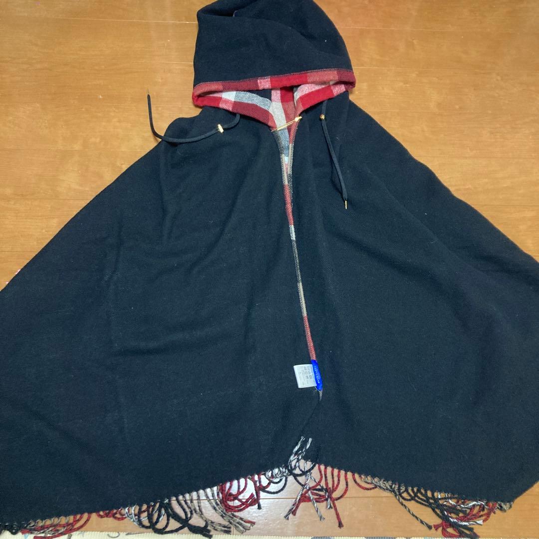 ブルーレーベルクレストブリッジ/リバーシブルショール/ポンチョ