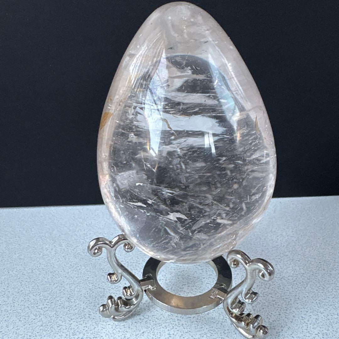 ヒマラヤ水晶ヒーラー共生　たまご型　約93ミリ!!! 台座付き