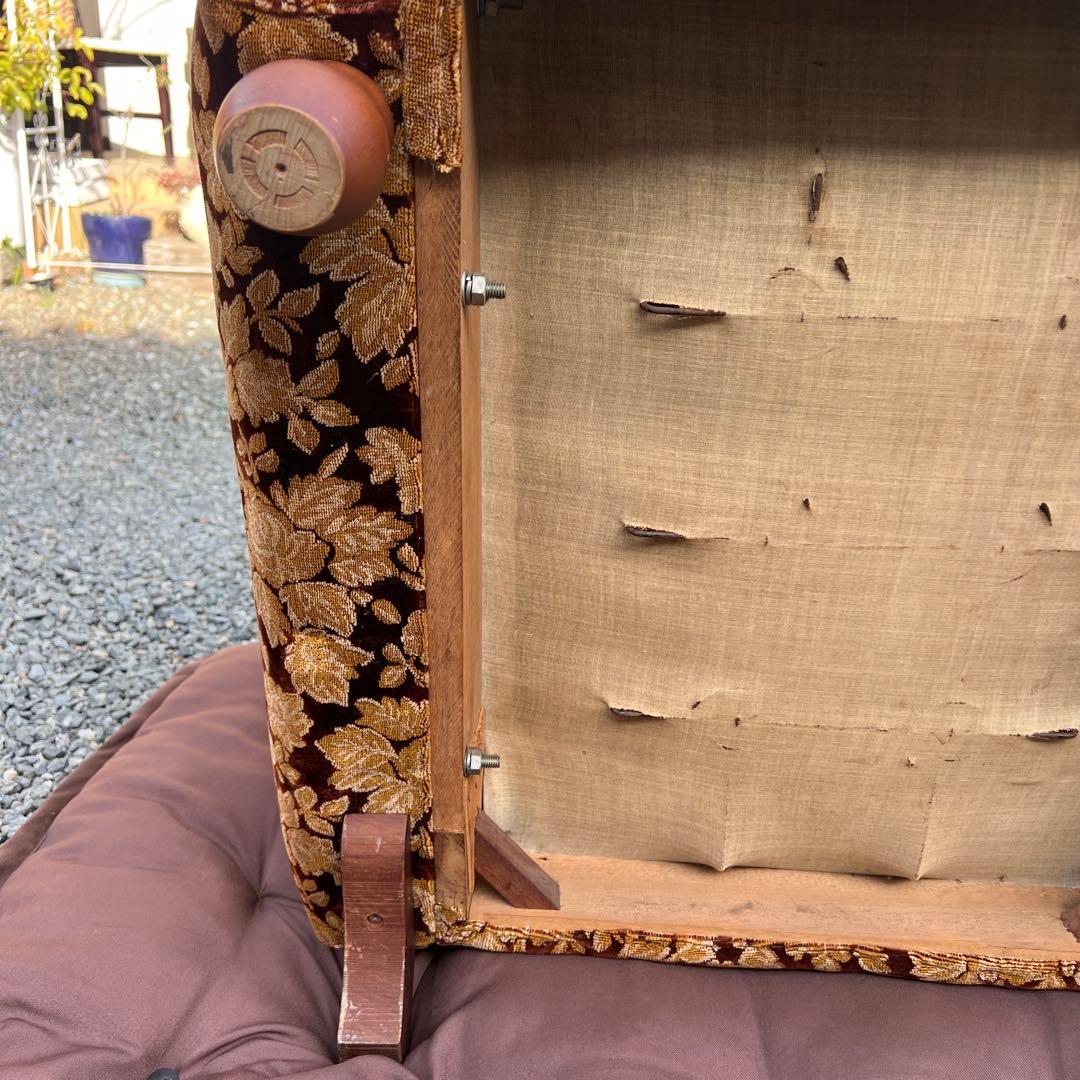 昭和レトロ ベロア ソファ 1人掛け 花柄 ヴィンテージ vintage 古家具