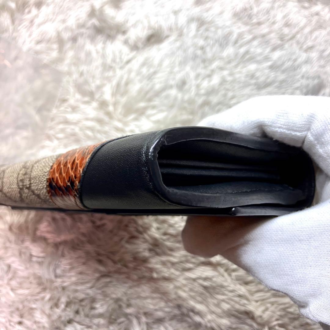 美品✨GUCCI パイソン 切り替え コンチネンタルウォレット 410100