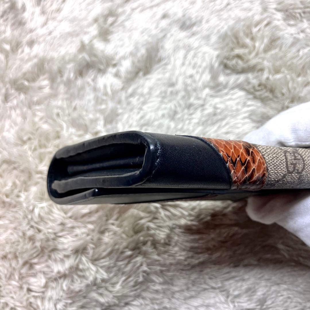 美品✨GUCCI パイソン 切り替え コンチネンタルウォレット 410100