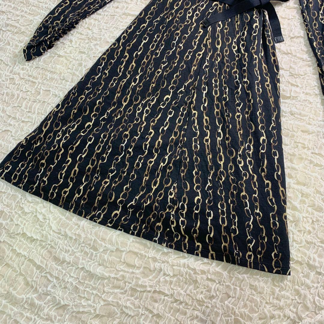 MaxMara マックスマーラ ワンピース 白タグ カシュクール チェーン柄