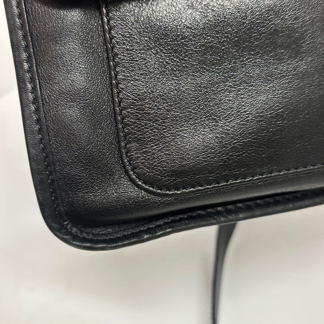 美品‼️ロエベ アナグラムロゴ レザーショルダーバッグ ブラック 黒 本革