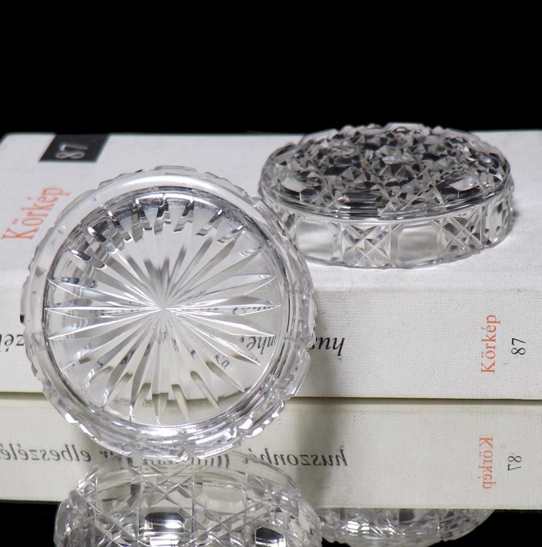 オールド・バカラ 珍品 丸型切子蓋物 ディアマン・ピエーリー ボンボニエール