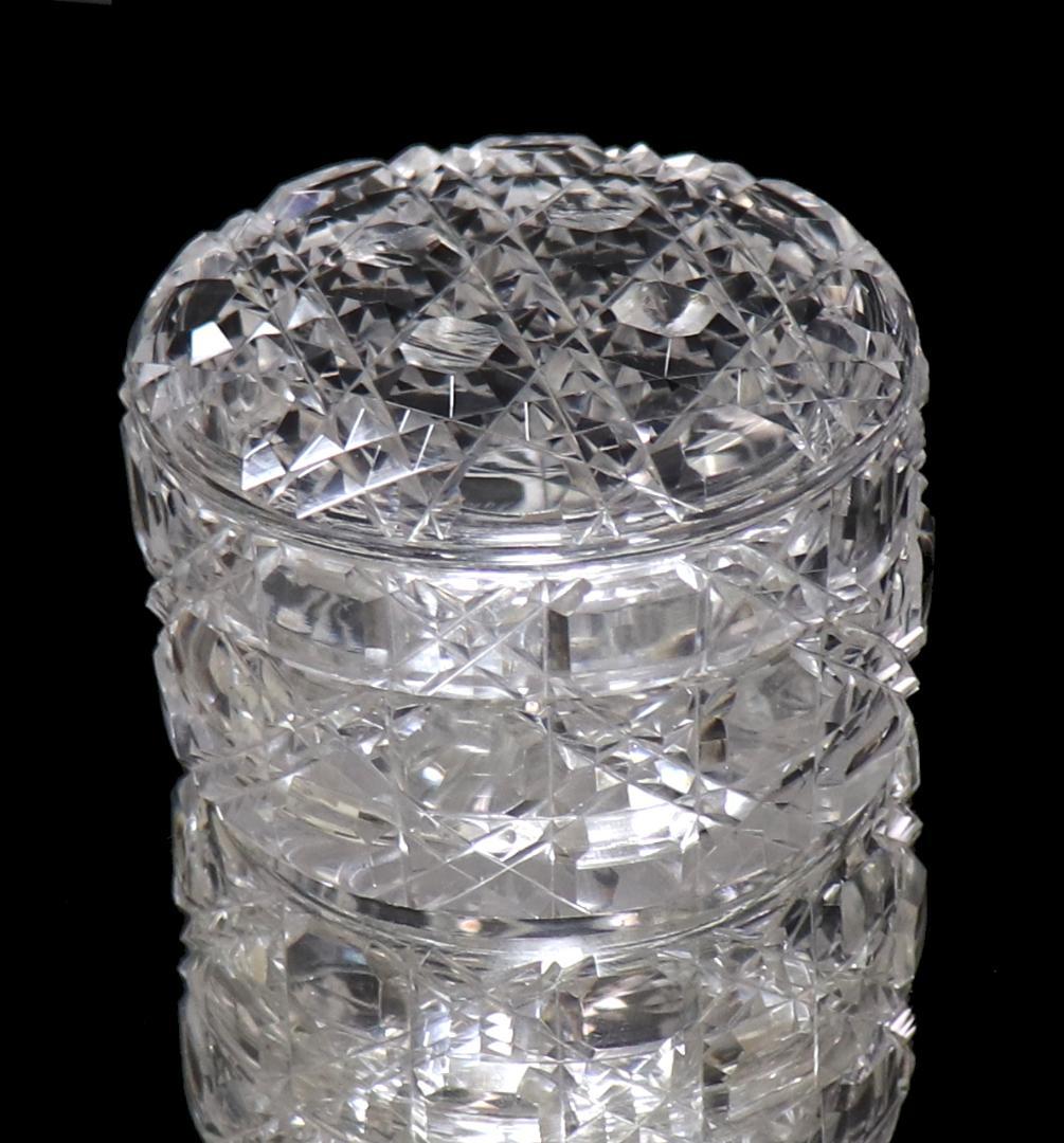 オールド・バカラ 珍品 丸型切子蓋物 ディアマン・ピエーリー ボンボニエール