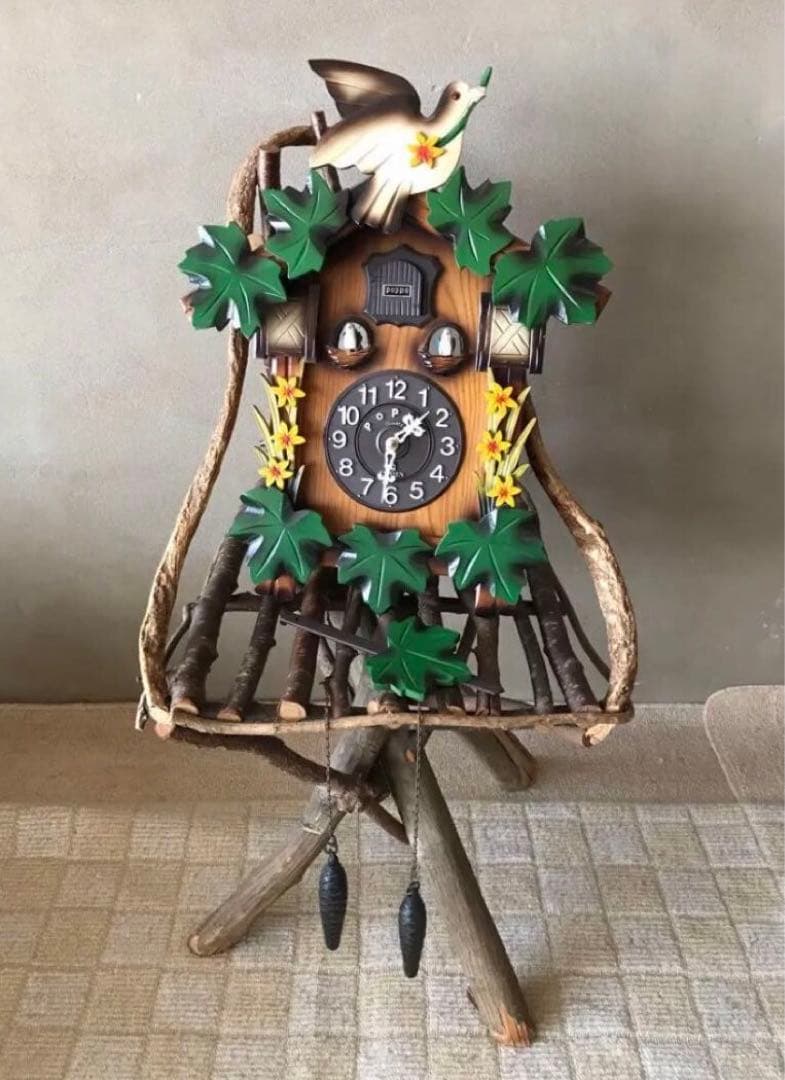 昭和アンティーク 飾り　オブジェ　◉シチズン　鳩時計 ◉木製チェア　一点物